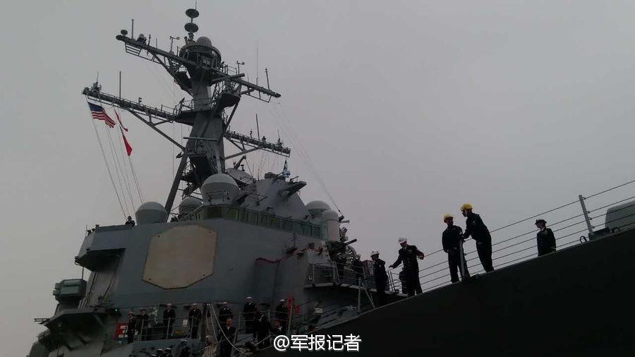 US guided-missile destroyer visits Shanghai