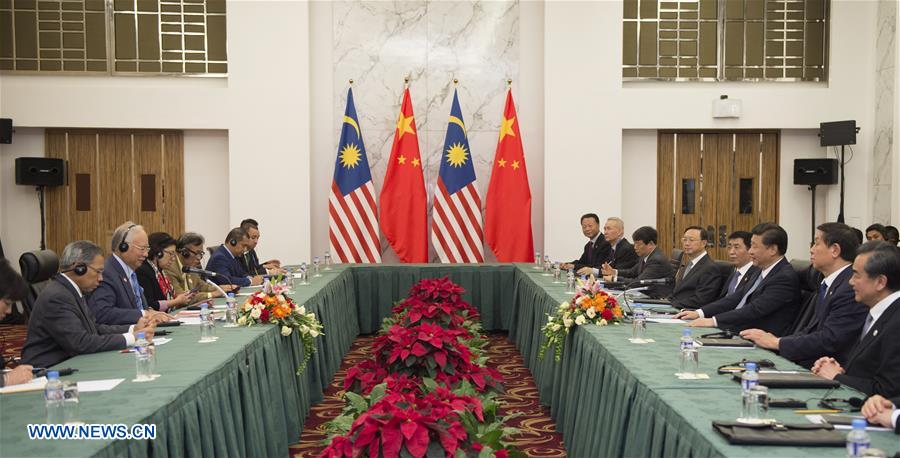 Chinese president meets Malaysian PM in Manila, the Philippines