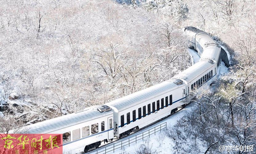 Breathtaking Bullet Train traveling through Juyongguan Pass

