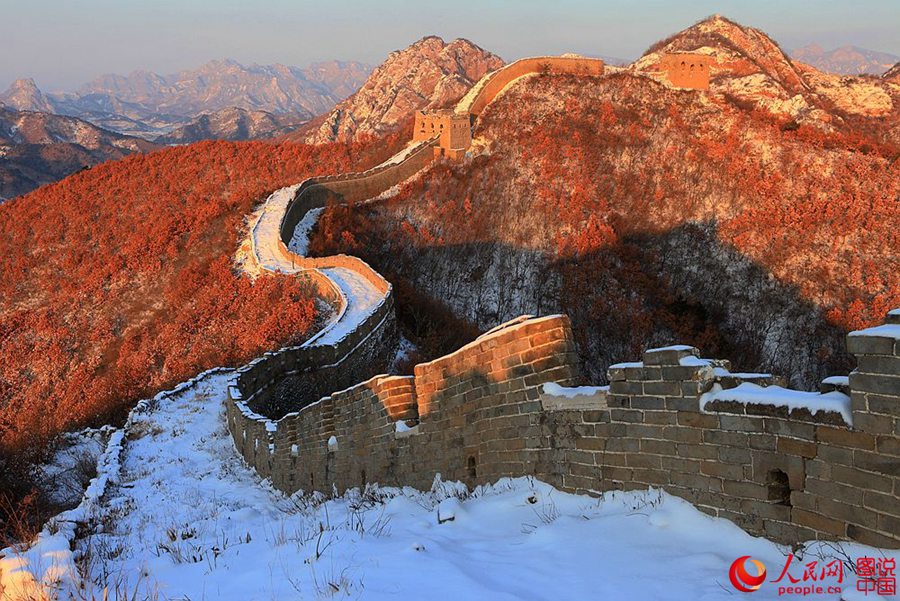 Zhuizishan Great Wall after snow