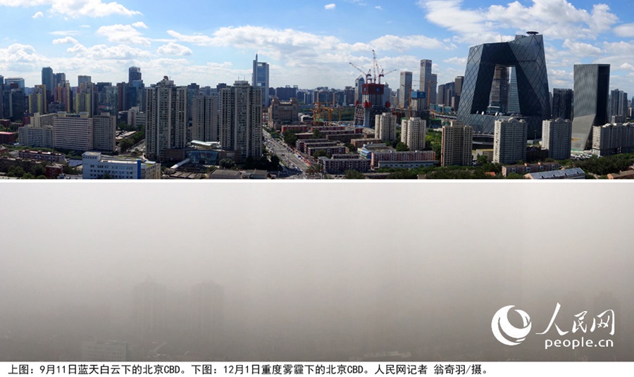 Beijing sees the blue sky again after severe haze