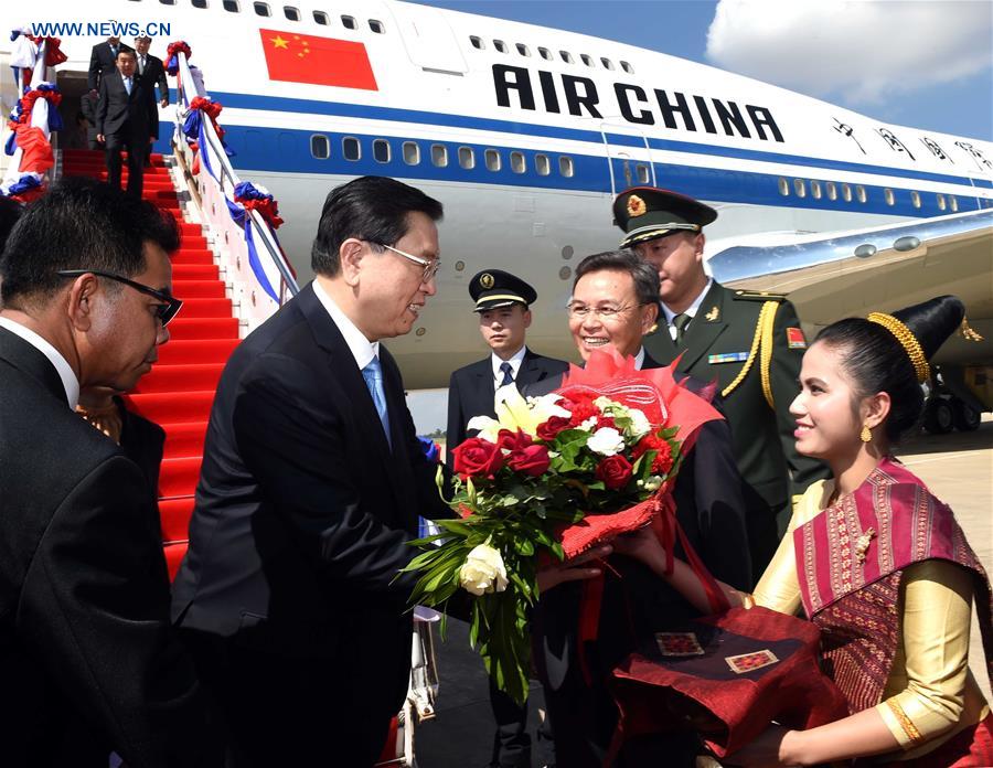 Zhang Dejiang pays official goodwill visit to Laos