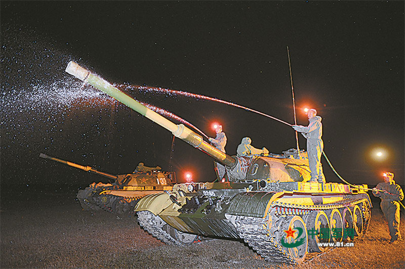 Live fire exercise conducted at night in Inner Mongolia