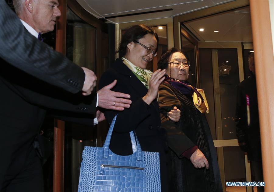 Tu Youyou arrives for 2015 Nobel Prize awards ceremony in Stockholm