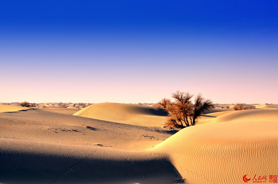 Breathtaking scenery alongside Hotan desert highway