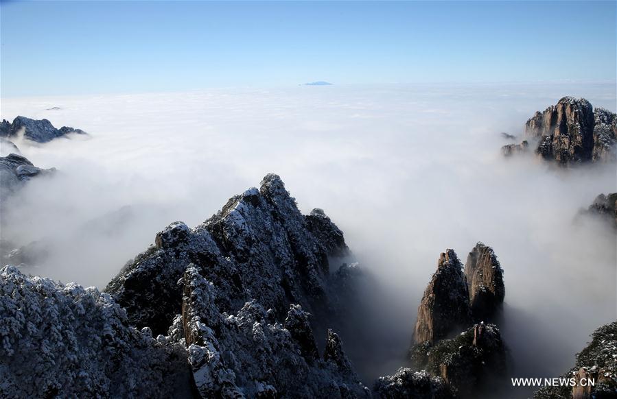 Snow scenery of Huangshan Mountain Anhui