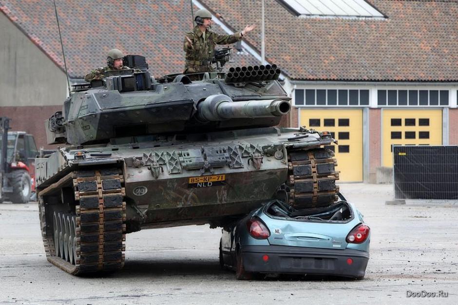 Terrific ways to reduce stress: crashing cars by tank