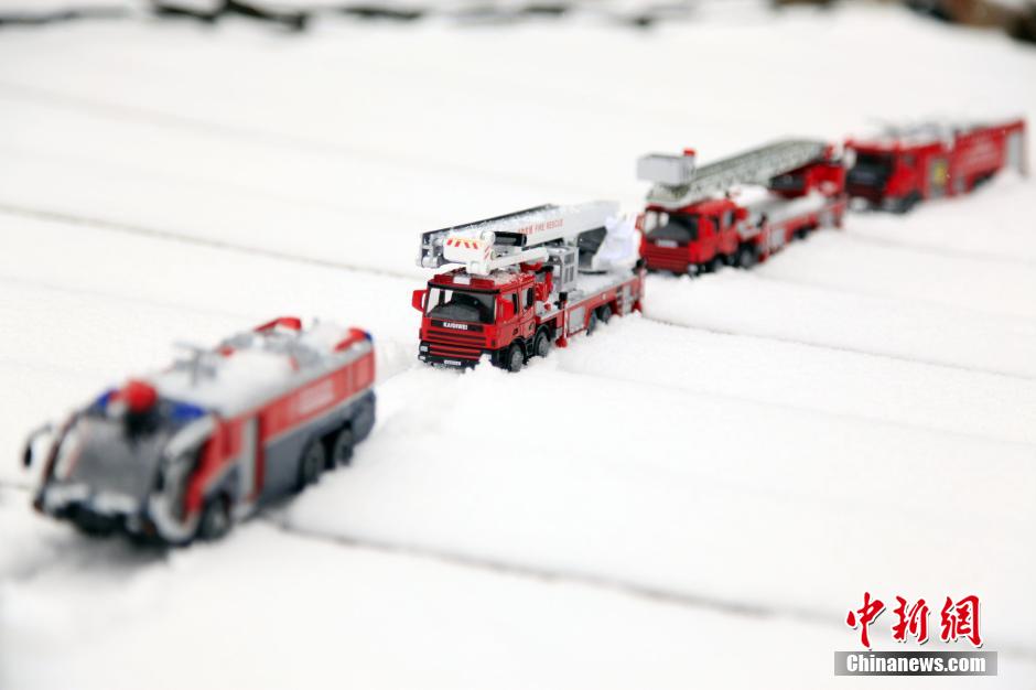 Firefighters take creative photos in snow