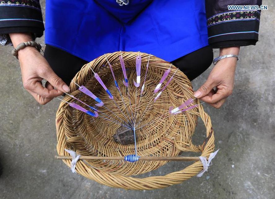 Traditional costumes making of Dong ethnic group