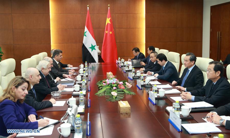 Chinese FM holds talks with Syrian Deputy PM in Beijing