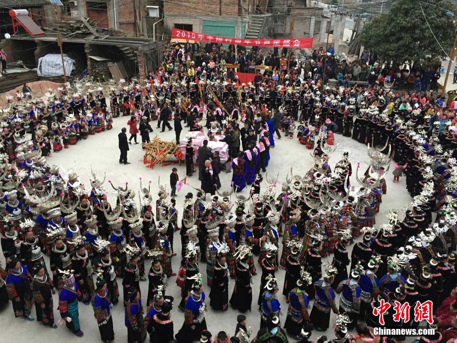 Miao people celebrate traditional New Year in Guizhou