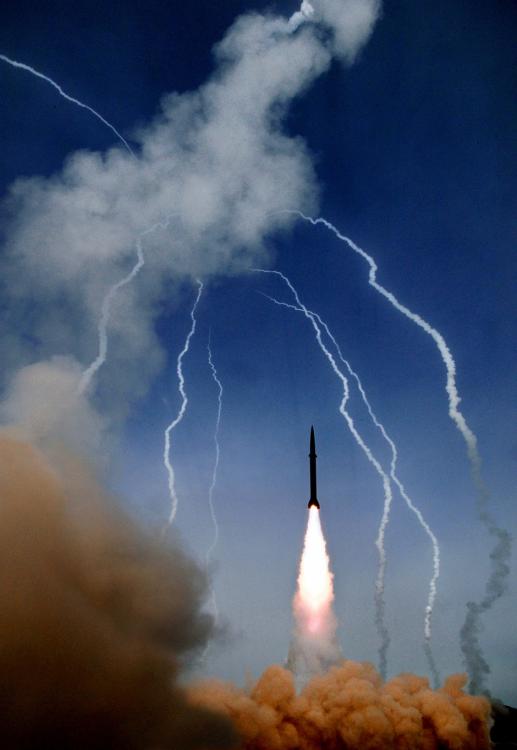 Spectacular rockets launch scenes