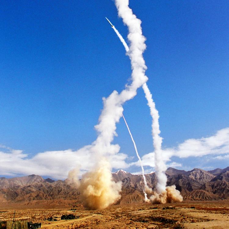 Spectacular rockets launch scenes