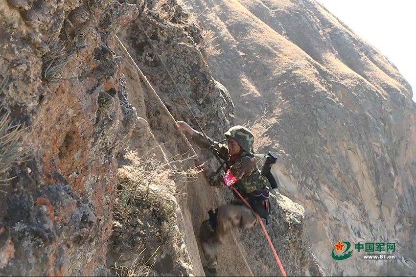 Striking moments of soldiers' training in Tibet
