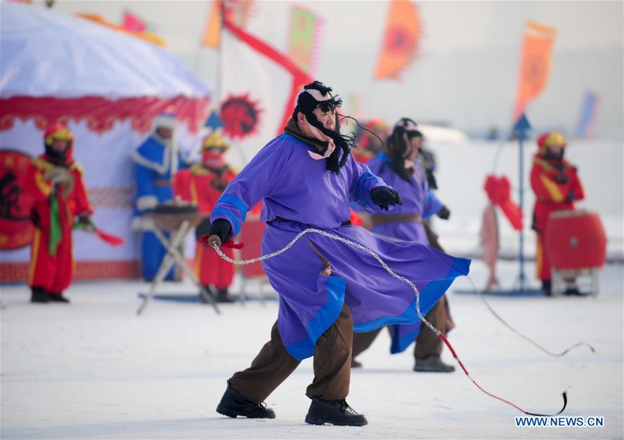 4th Wolong Lake Winter Fishing Festival opens in Liaoning 