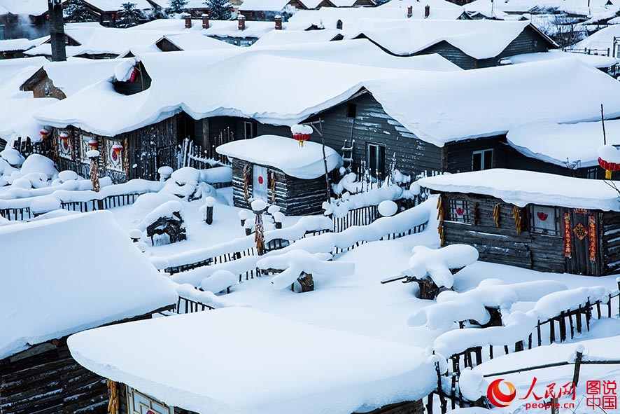 The most beautiful town of snow in China