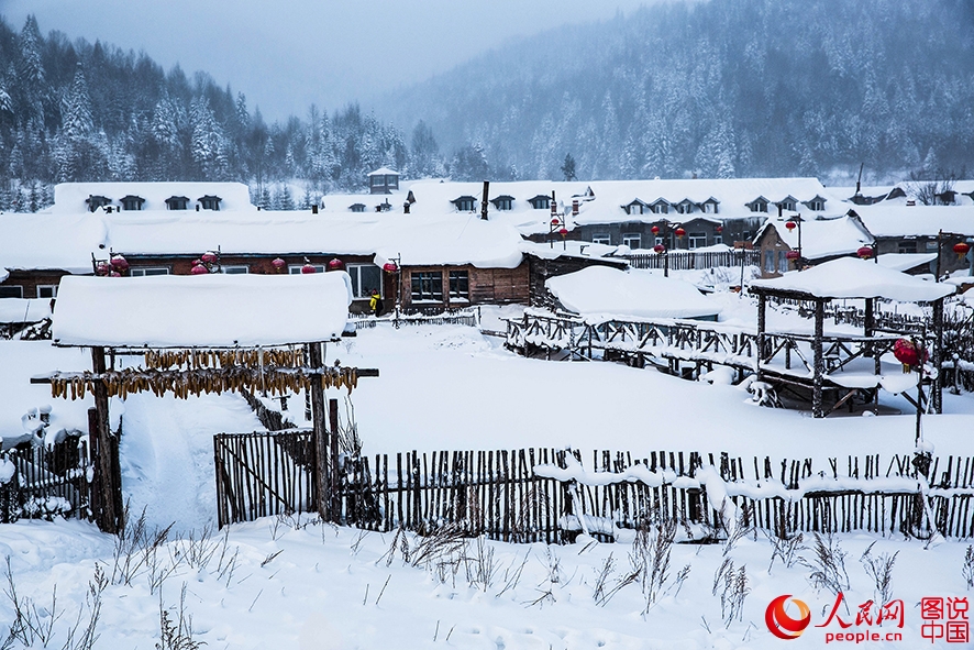 The most beautiful town of snow in China