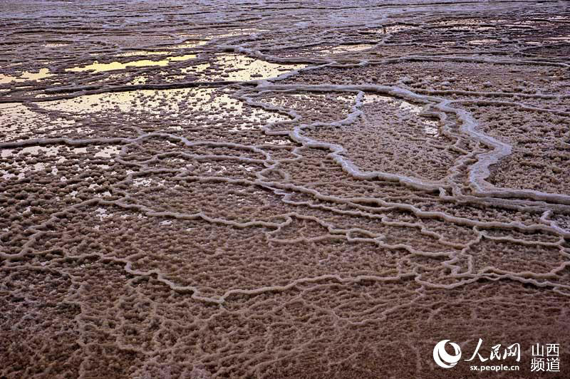 Beauty of nature: winter scenery of salt pond in Shanxi
