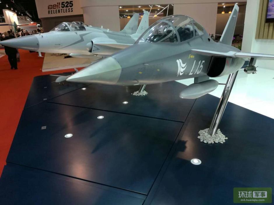 Models of export version of J-10 fighter displayed at Singapore Airshow