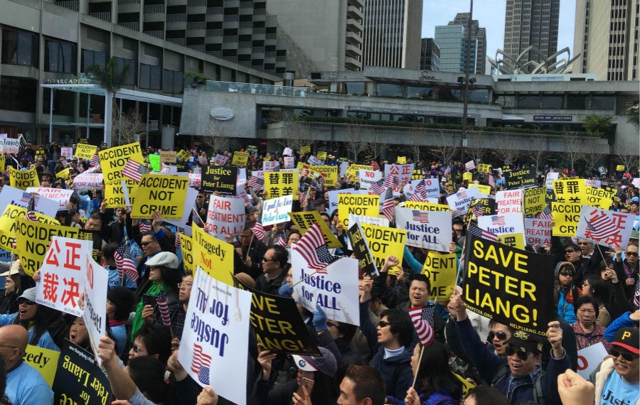 Thousands in San Francisco protest conviction of police officer Peter Liang