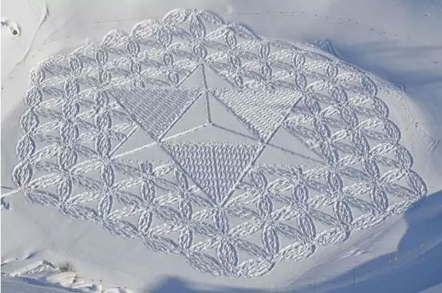 Gorgeous masterpiece created by walking in snow 