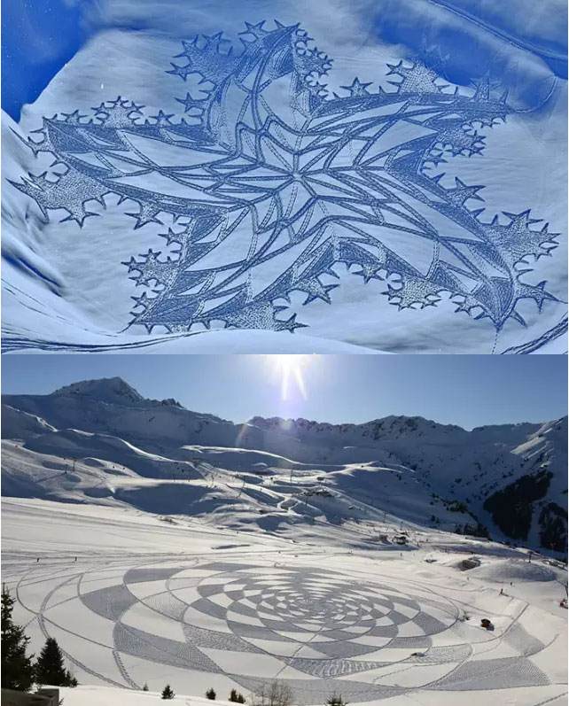 Gorgeous masterpiece created by walking in snow 