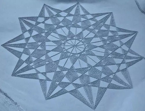 Gorgeous masterpiece created by walking in snow 