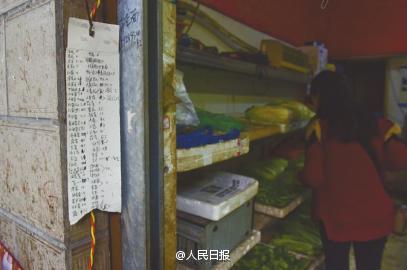 A 'help yourself' veggies shop in Chengdu