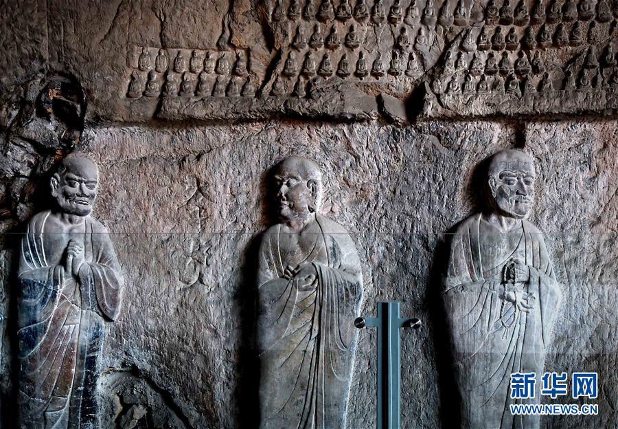 Arhat statues of Tang Dynasty in Longmen Grottoes meet public for the first time