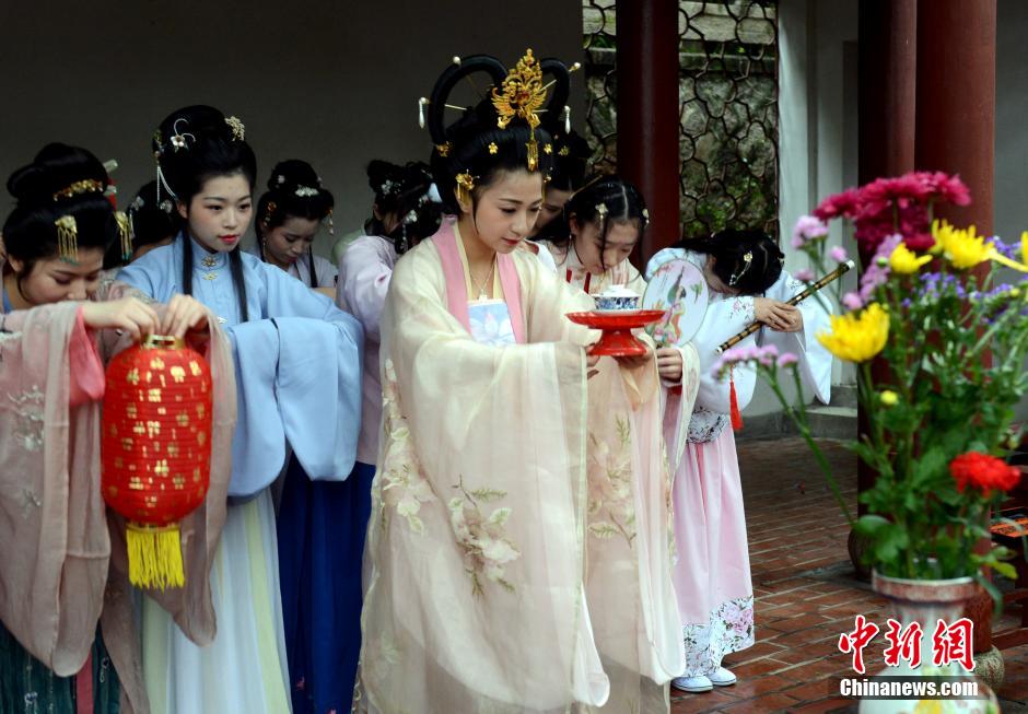 Traditional flower worship ceremony held at the Spring Equinox