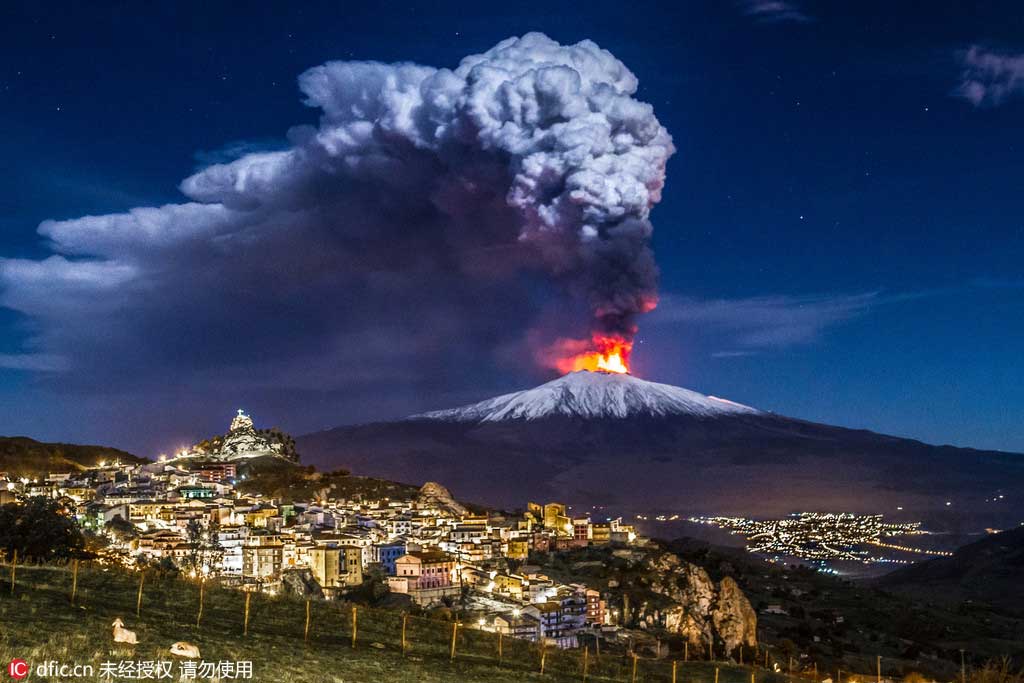Intoxicating shots of erupting Mt. Etna, Europe's highest and most