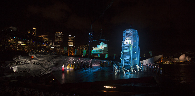 Turandot presented on Sydney Harbour featuring Chinese elements