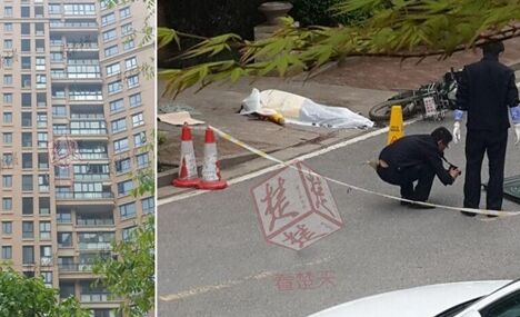 Woman killed by window pane falling from 21st floor
