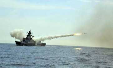 China-built C28A corvette conducts test launch of anti-ship missile