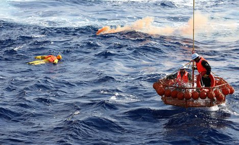 Rescue and fire drills held on South China Sea