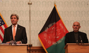 Kerry reiterates U.S. support to Afghan forces