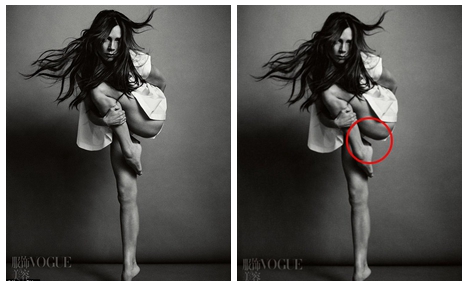Victoria Beckham's photo sparks retouching row fans debate