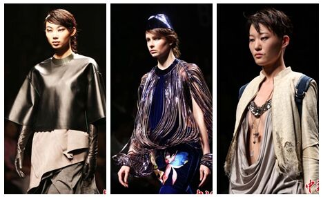 Modern apparels displayed at Shanghai Fashion Week