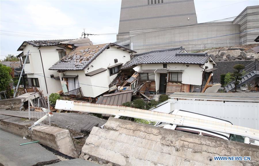 Aftermath of 7.3-magnitude earthquake in Kumamoto