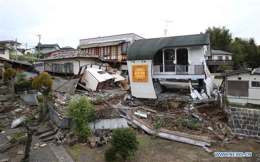 Aftermath of 7.3-magnitude earthquake in Kumamoto