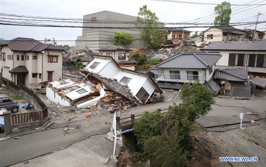 Aftermath of 7.3-magnitude earthquake in Kumamoto
