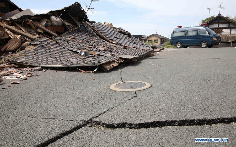 Aftermath of 7.3-magnitude earthquake in Kumamoto