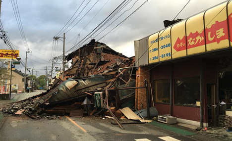 Aftermath of 7.3-magnitude earthquake in Kumamoto