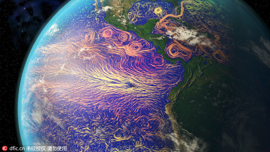 Stunning satellite images show temperature changes of the ocean current