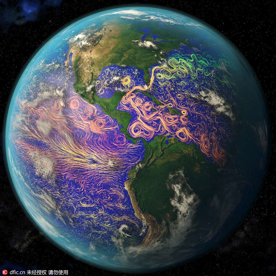 Stunning satellite images show temperature changes of the ocean current