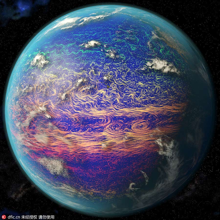 Stunning satellite images show temperature changes of the ocean current