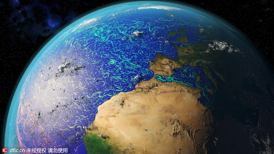 Stunning satellite images show temperature changes of the ocean current