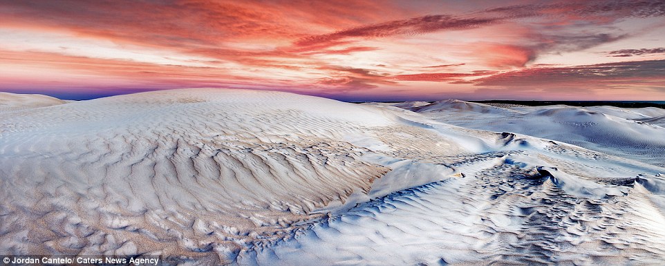 Another Earth: Stunning photos capture Australia's other-worldly 'Ice Cream Dunes' where the sand is so pale it looks like snow