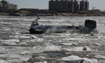 Ice floes seen on Heihe river in NW China