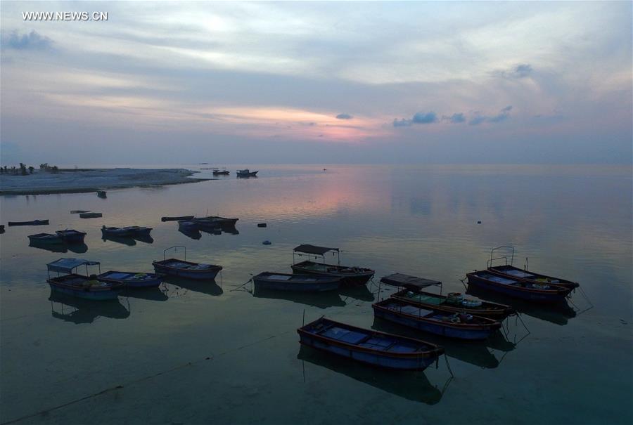 Daily lives of fishermen on Zhaoshu Island of Qilianyu Islands in south China